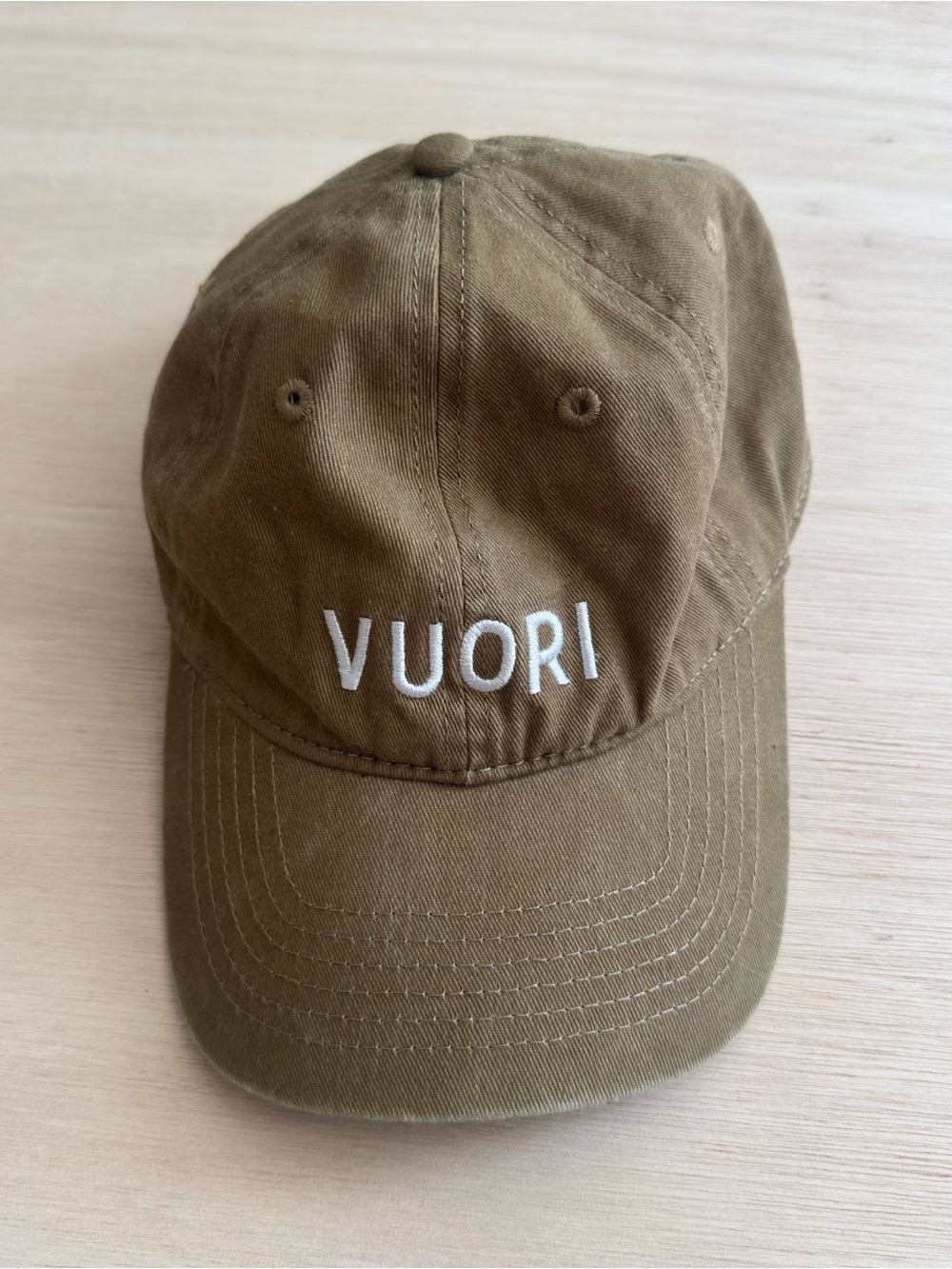 Vuori Olive Green Signal Dad hat with White Logo
